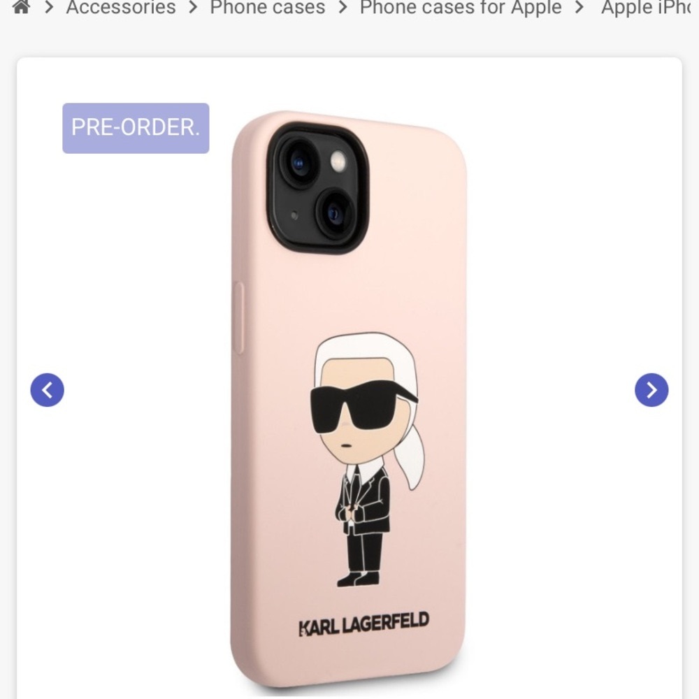 Karl Lagerfeld Light Pink iPhone Case with Iconic Design